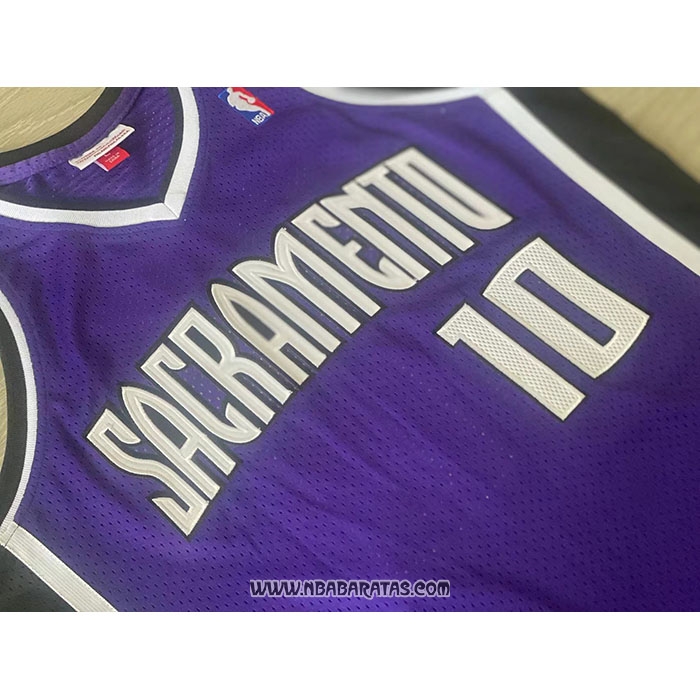 Camiseta Sacramento Kings Mike Bibby #10 Mitchell & Ness 2002-03 Violeta